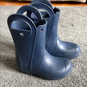 CROCS Kids Navy Rain Boots